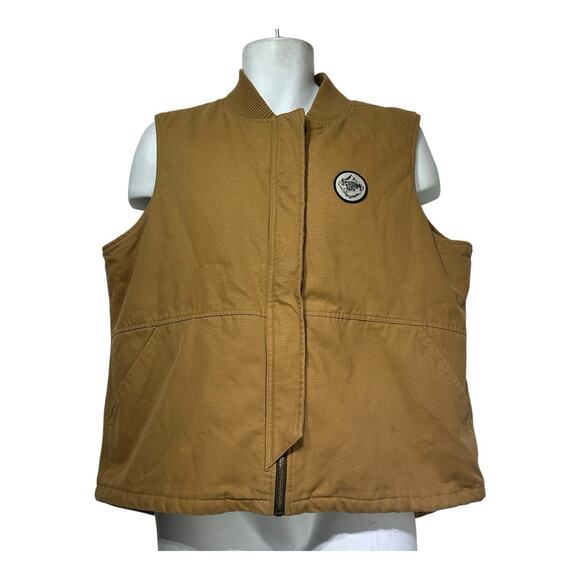 dakine work brown tan full zip sleeveless vest Size XL - Picture 1 of 10